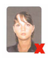 Image of bus pass photo with dark background