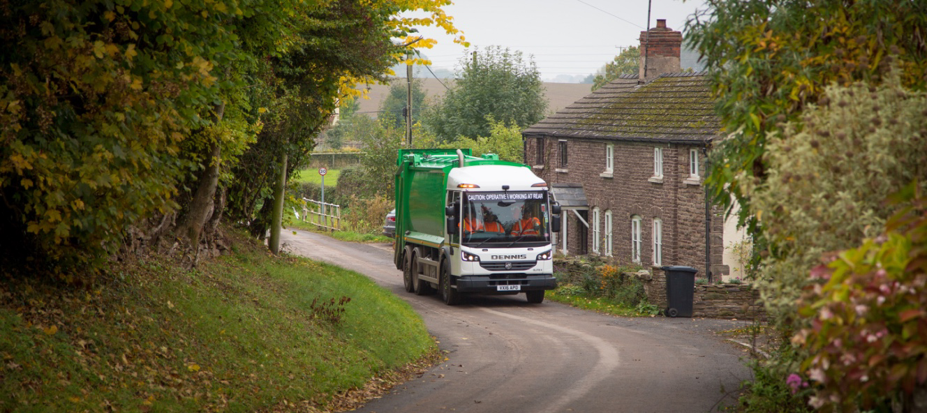 Council waste truck is seen out on its collection round.