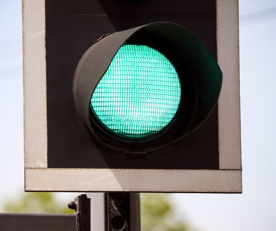 Traffic light on green